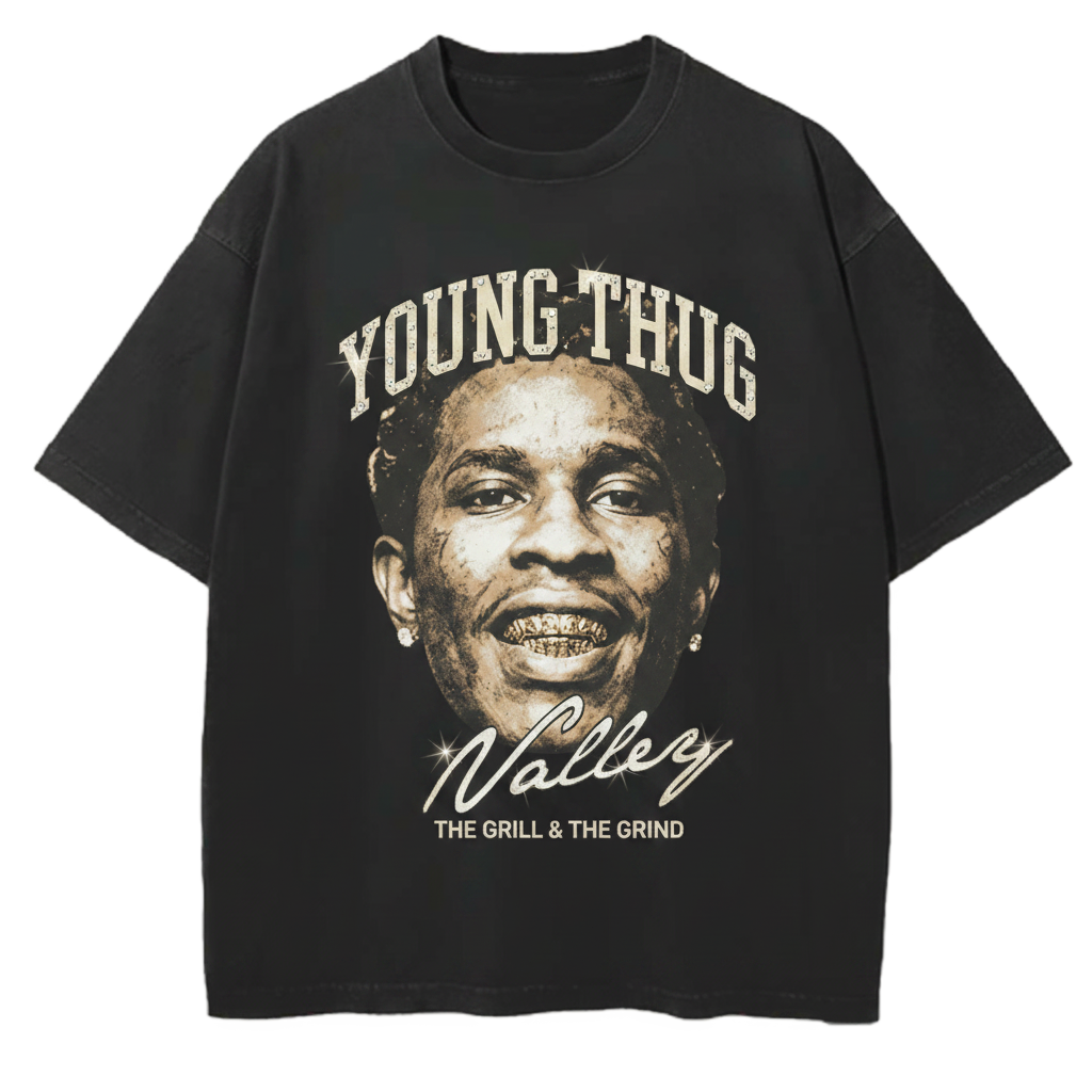 Playera Young Thug Valley oversize negro edición limitada - Habiram Store
